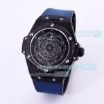 Swiss Copy Hublot Big Bang Sang Bleu II Automatic Watch Blue Rubber 45mm